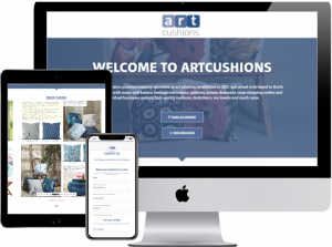 brochure design website - art cushions portfolio screenshot