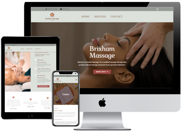 massage therapy web design - estellesmassage portfolio screenshot