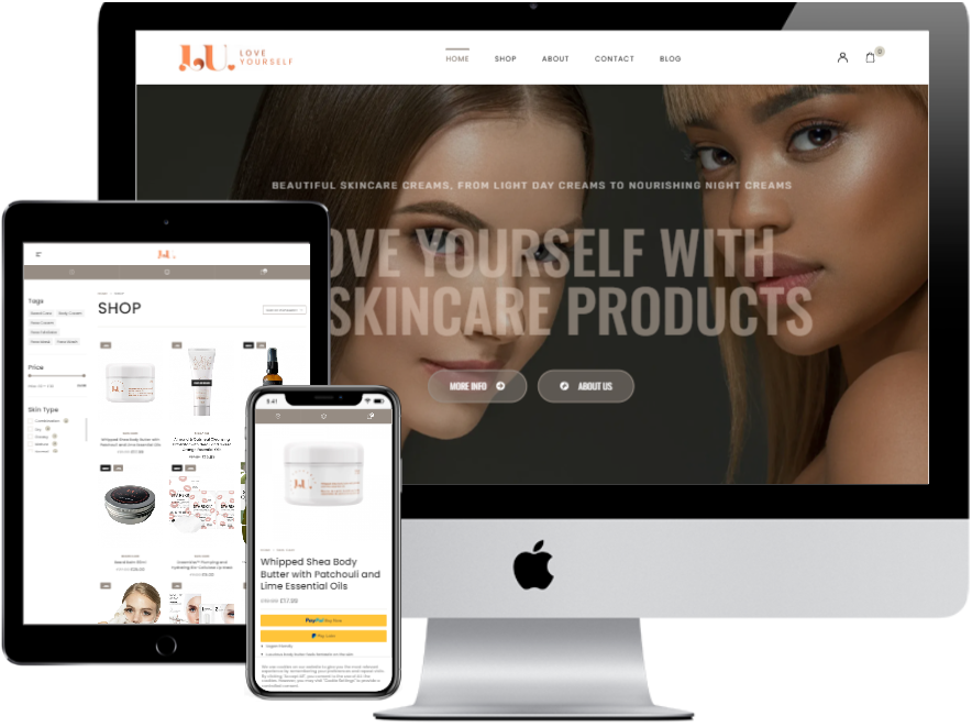 skincare website design - laurence and umeh portfolio screenshot