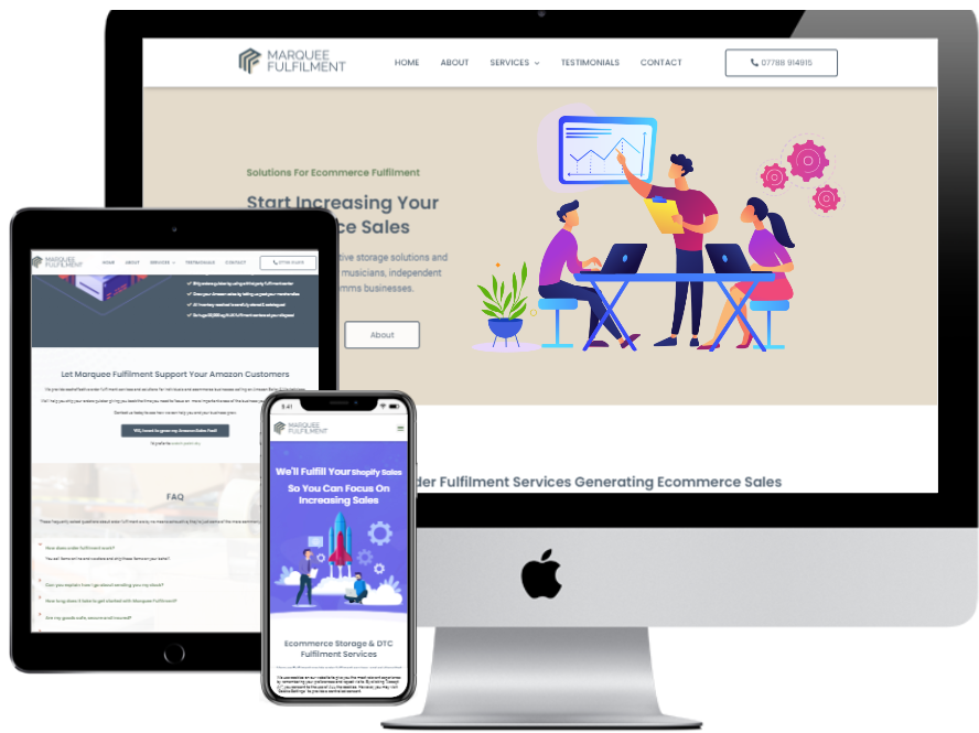 fulfilment website design - marquee fulfilment portfolio screenshot
