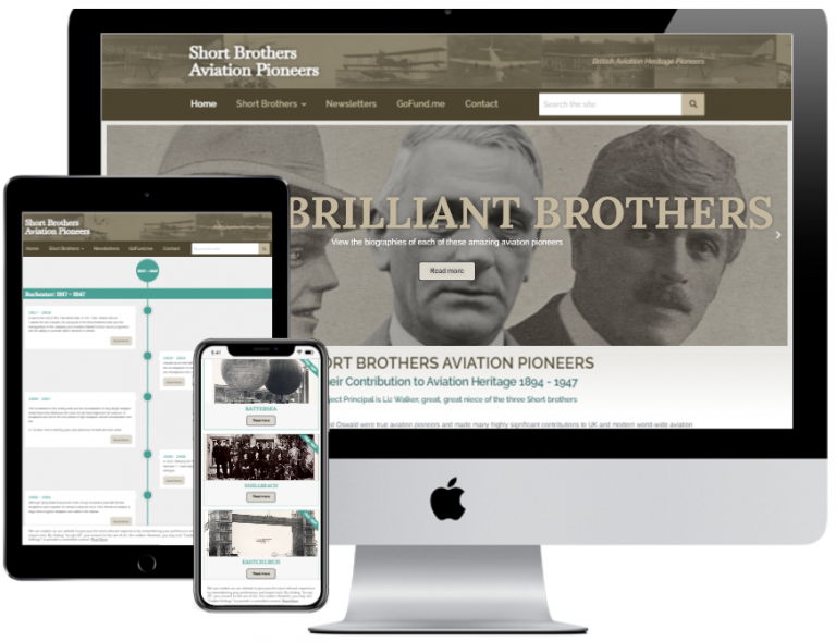 heritage web design - shortbrothersaviationpioneers portfolio screenshot