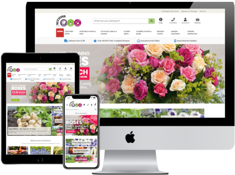 gardening business website - suttons portfolio screenshot